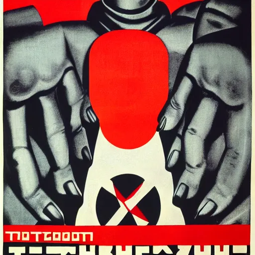 Image similar to techno music, soviet propaganda poster art