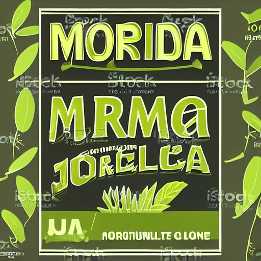 Image similar to moringa juice label, simple vector art, logo, label, template, moringa oleifera leaves, trending on artstation