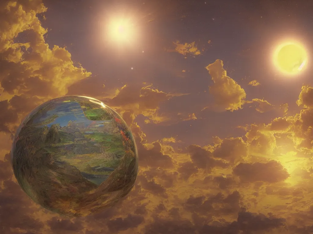 Prompt: 3 d render, sunlight study, the universe is a spheroid region 7 0 5 meters in diameter, sunlight study, art nouveau, 3 d render, by jan davidz de heem and frederic edwin church and ( ( ( ( ( lisa frank ) ) ) ) )