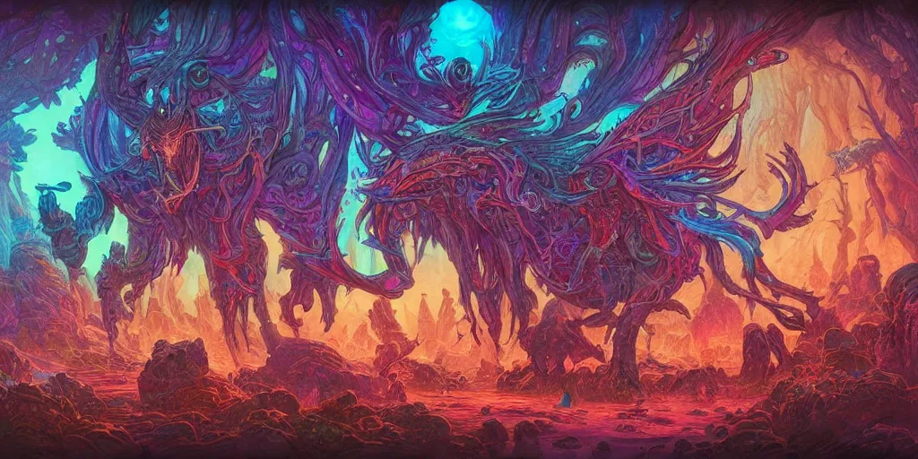 Image similar to list of colouring pages from the otherworldly fantasy items book, glowing lights, epic fantasy, colorfully, detailed illustration, digital art, highly saturated colors, overdetailed art, concept art, detailed illustration, hd, 4 k, digital art, greg rutkowski, dan mumford, trending on artstation