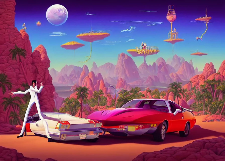 Image similar to leisure suit larry in the land of lounge lizards, a digital rendering of scenes from the sierra video game by michael flohr, inspired by tom bagshaw, instagram contest winner, futurism, matte painting, outrun, terragen