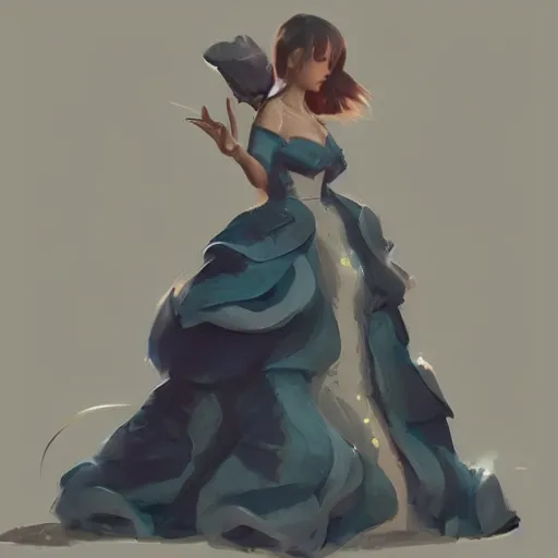 Image similar to A ball gown inspired by the Pokémon zapdos, Greg rutkowski, tendencia en artstation.