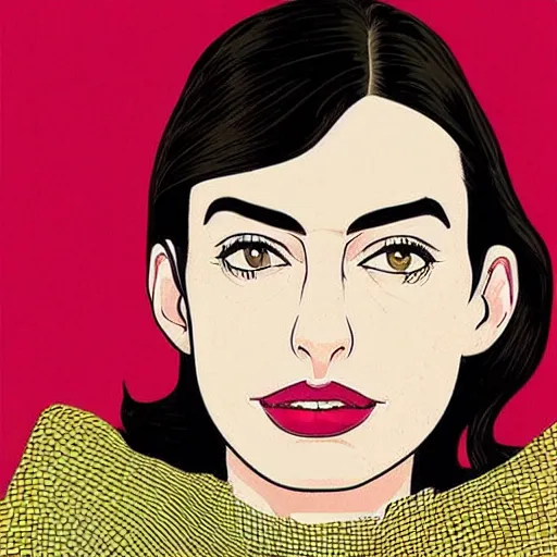 Image similar to anne hathaway retro minimalist portrait by jean giraud, moebius starwatcher comic, 8 k