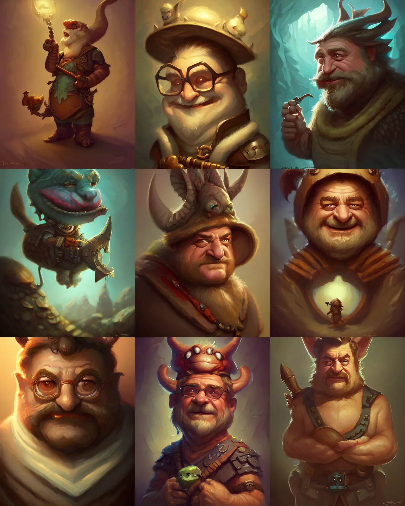 Prompt: cute little anthropomorphic john goodman cute and adorable, pretty, beautiful, dnd character art portrait, matte fantasy painting, deviantart artstation, by jason felix by steve argyle by tyler jacobson by peter mohrbacher, cinema