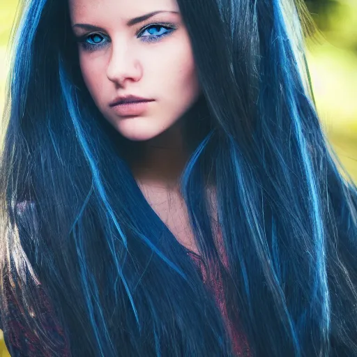 Image similar to a beautiful young woman, blue eyes