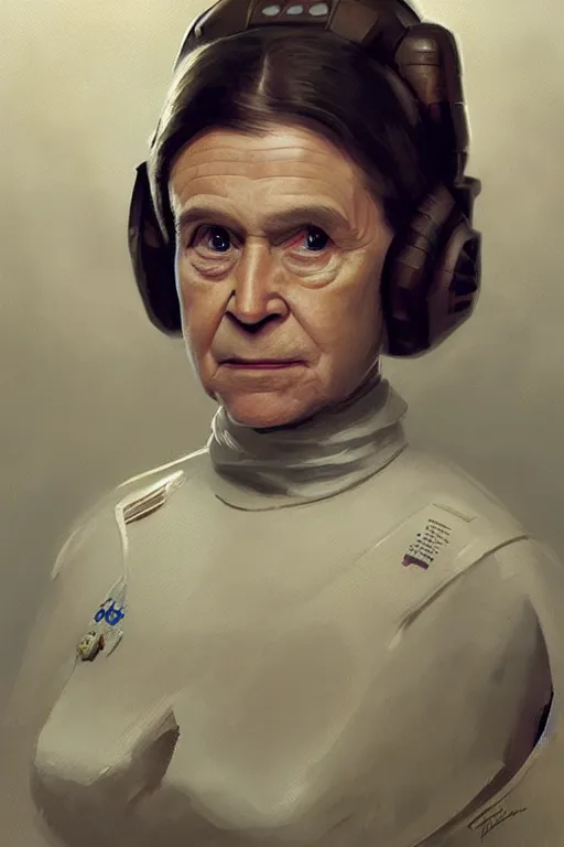 Prompt: candid portrait of george bush as princess leia by greg rutkowski