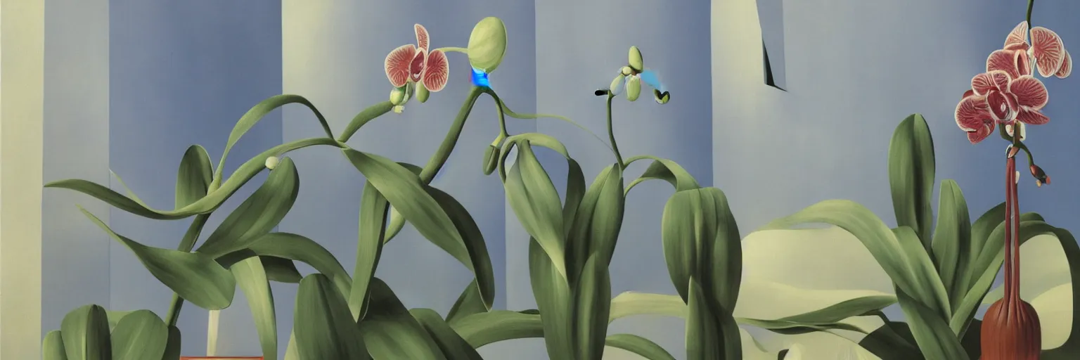 Image similar to orchid painting magritte