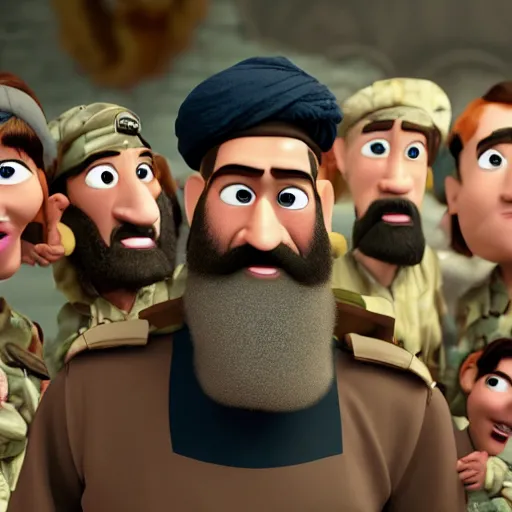 Image similar to Osama Bin Laden turned into a Pixar movie