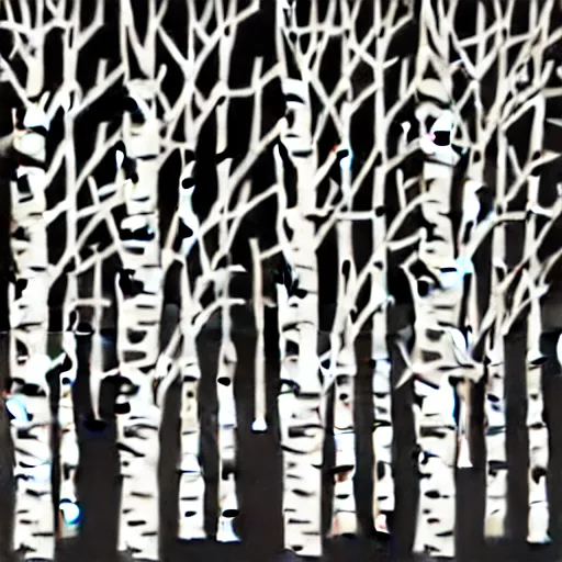 Image similar to vector art for cnc plasma, laser, unique modern birch tree design pattern