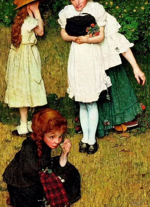 Image similar to anne of the green gables, by norman rockwell