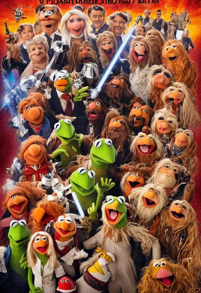 Image similar to movie poster for The Muppets Star Wars
