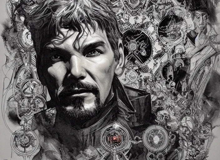 Image similar to a highly detailed ghostly portrait of stephen strange, james gurney, james jean