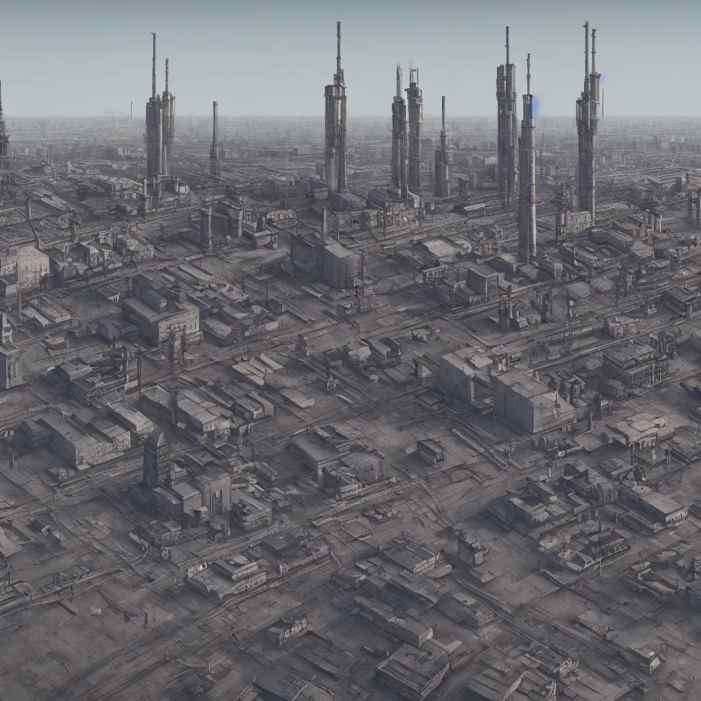 Prompt: average russian city, atmospheric, industrial, soviet architecture, very detailed, realistic brutalism, 4 k