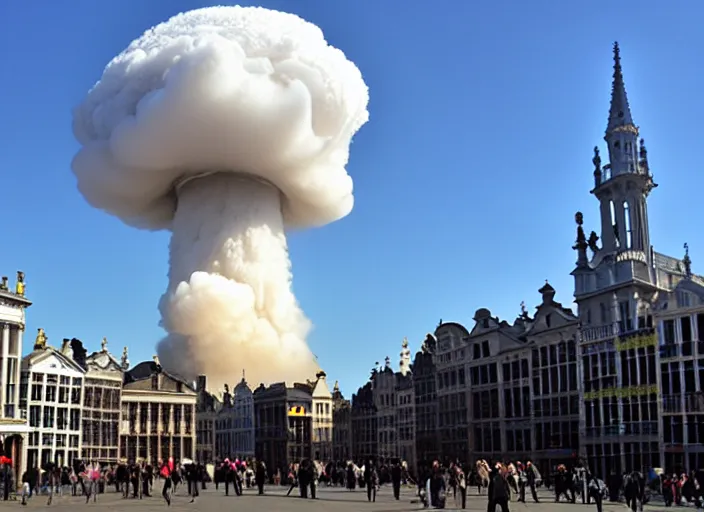 Image similar to nuclear mushroom cloud over brussels