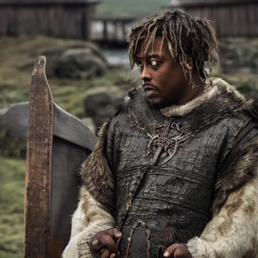 Image similar to juice wrld in Vikings very detailed 4k quality super realistic