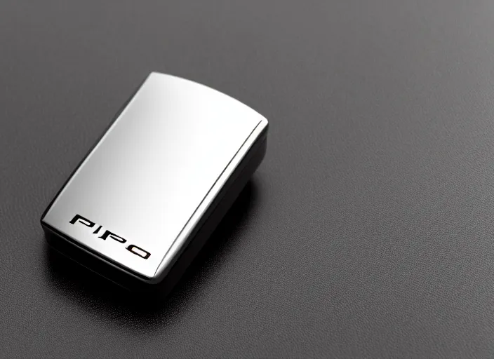 Image similar to futuristic!! zippo lighter ( design by porsche!!!!! ), xf iq 4, 1 5 0 mp, 5 0 mm, f / 1. 4, iso 2 0 0, 1 / 1 6 0 s, natural light, octane render, macro shot, symmetrical balance, polarizing filter, sense of depth, ai enhanced