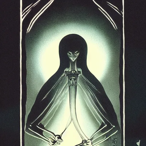 Image similar to a heart and dagger tarot card, monocrome icon stylized minimalist by cory loftis and esper ejsing and zdzisław beksinski and norman rockwell and greg rutkowski weta studio and lucasfilm inktober full body shot - c 1 0