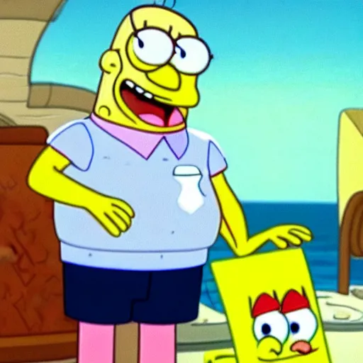 Prompt: patrick stewart in spongebob squarepants show in bikini bottom