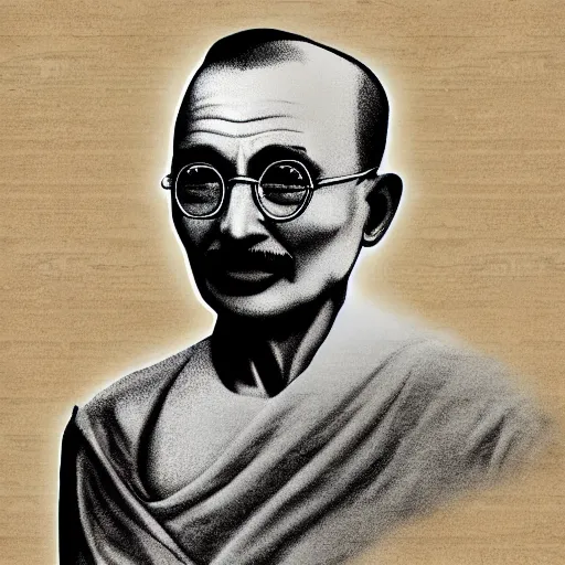 Image similar to ghandi in the style of gta v artwork, digital art