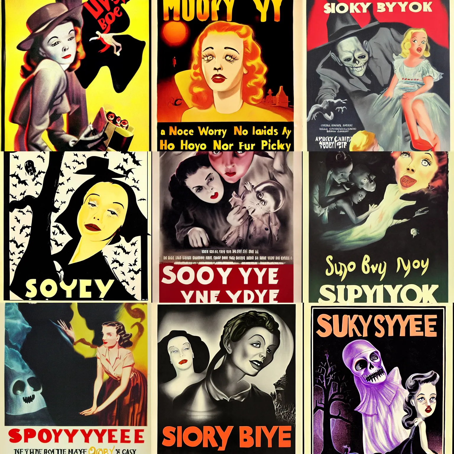 Prompt: movie poster for Spooky Bye The Book (1945) Oscar winner