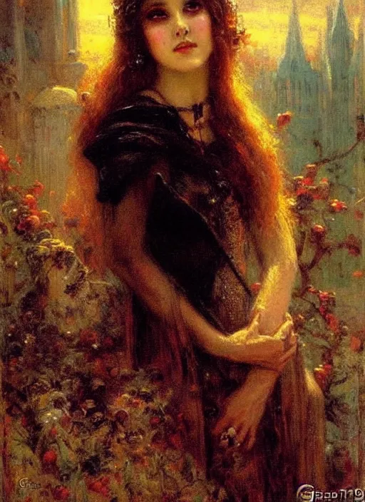 Image similar to gothic princess portrait. by gaston bussiere