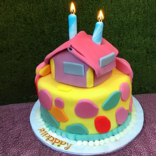 Image similar to photo of a birthday cake the size of a house