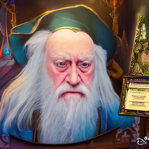 Prompt: An Award Winning Hyperdetailed Concept Art Masterpiece of Dumbledore at Walt Disney World, 8k