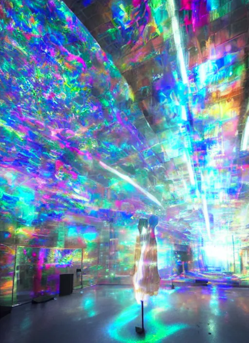 Image similar to cinematic shot cyberspace of creativity, very large floating holographic translucent videos, hyper realistic, mood lighting, fantasy, detailed happy people creating diverse art, big video statues, highly detailed, super realistic, perfect lighting pixel sorting, style sheet