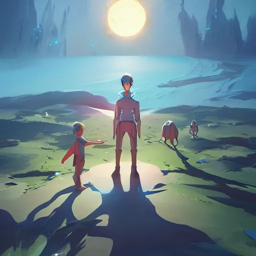 Image similar to hero world the day the earth stood still, behance hd by jesper ejsing, by rhads, makoto shinkai and lois van baarle, ilya kuvshinov, rossdraws global illumination