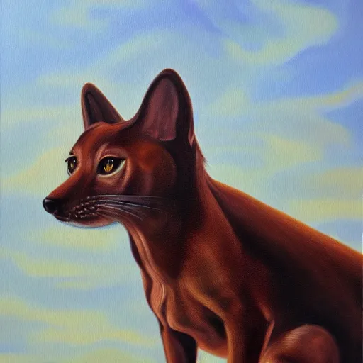 Image similar to catdog, hyperrealist oil painting