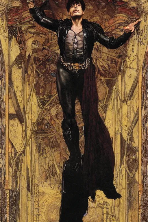 Image similar to full length portrait of udo kier as the nighcrawler by lawrence alma tadema awrence alma tadema, rick berry, norman rockwell, jason fabok. greg staples, nc wyeth, jack kirby