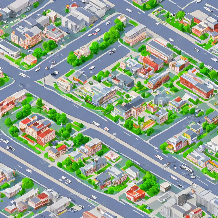 Prompt: isometric photo view of Moscow suburbs, highly detailed, ultra realistic
