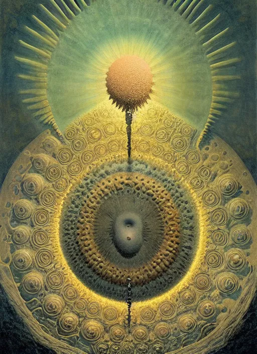 Image similar to antediluvian occult cosmology, panspermia, by daniel arsham and robert hooke and ernst haeckel and agostino arrivabene and joaquin sorolla and martin johnson heade, rule of thirds, vivid colours, negative space, atmospheric, digital painting, artstation, concept art, smooth, sharp focus