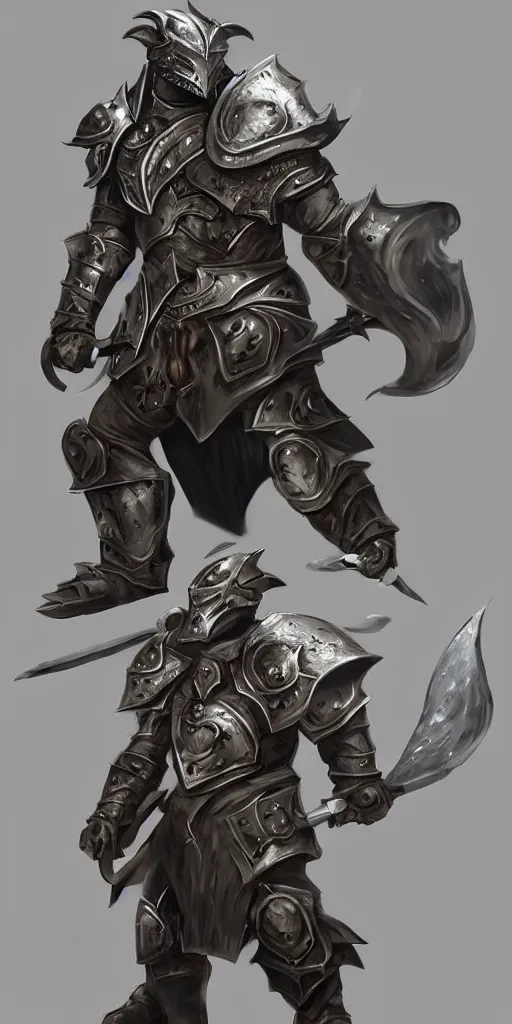 Prompt: A fierce and battle-hardened Dragonborn paladin, clad in shining armor, trending on artstation