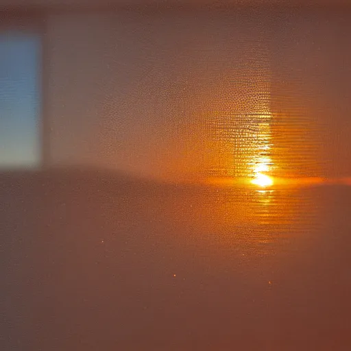 Image similar to the sun reflecting on a window, 8k, realistic reflection