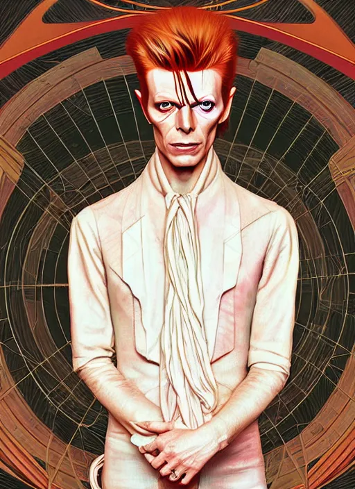 Image similar to david bowie, path traced, highly detailed, high quality, digital painting, by studio ghibli and alphonse mucha, leesha hannigan, hidari, disney