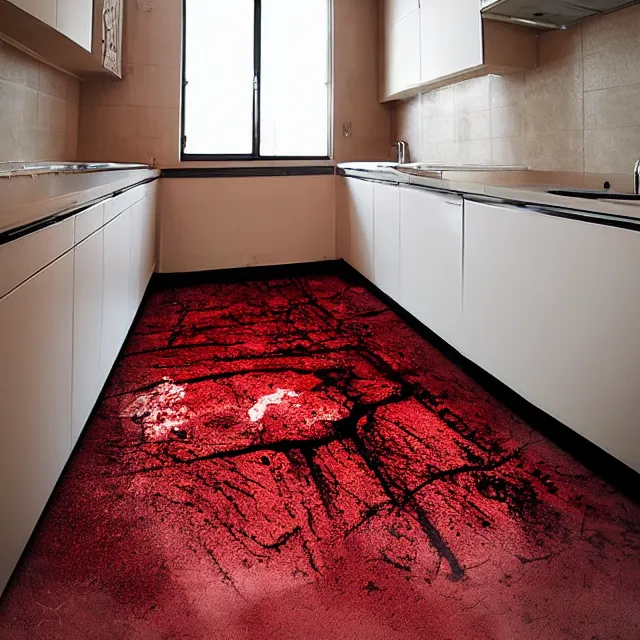 Image similar to bloody red mud meat, floor texture