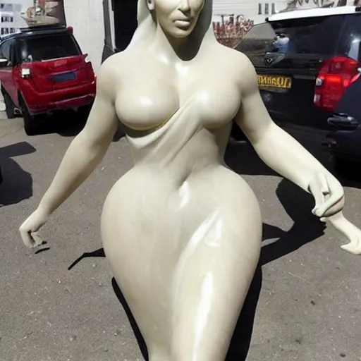 Image similar to kim kardashian statue made of marble