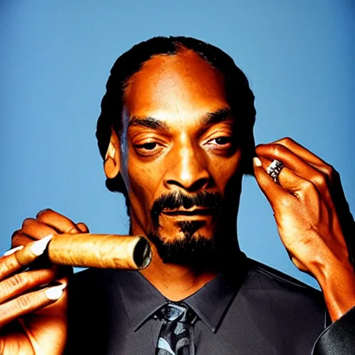 Prompt: Snoop Dogg holding a cigar for a 1990s sitcom tv show, Studio Photograph, portrait, C 12.0