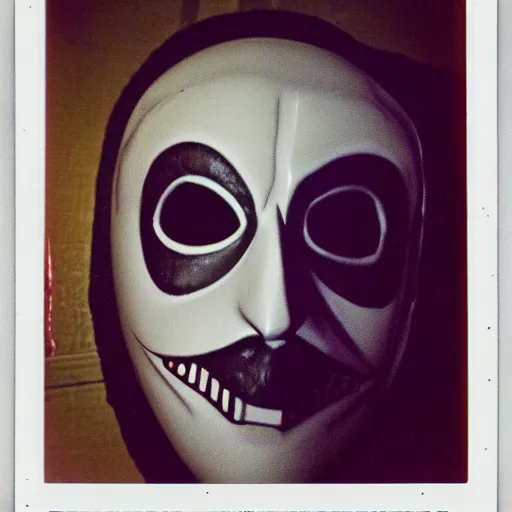 Image similar to polaroid of a halloween mask