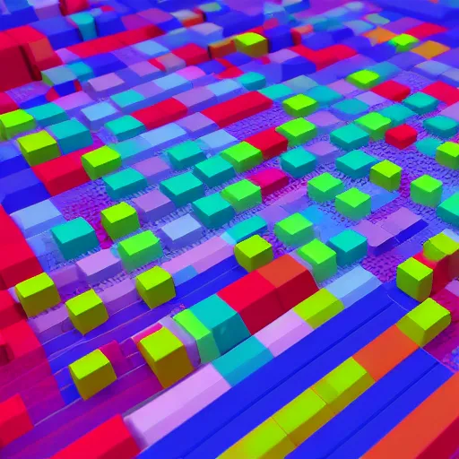 Prompt: voxel art, depth of field, colorful, hd render