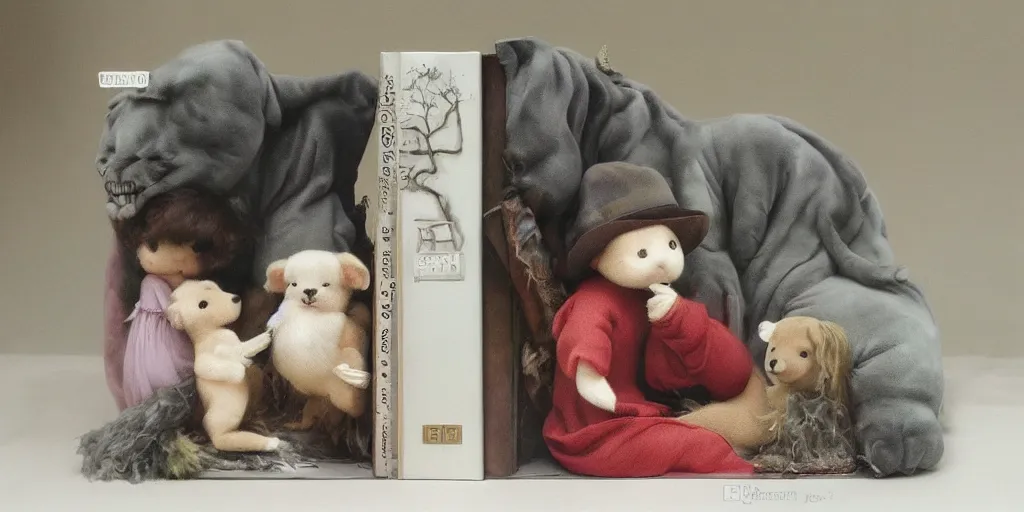 Image similar to 3 d precious moments plush animal, spooky, master painter and art style of john william waterhouse and caspar david friedrich and philipp otto runge