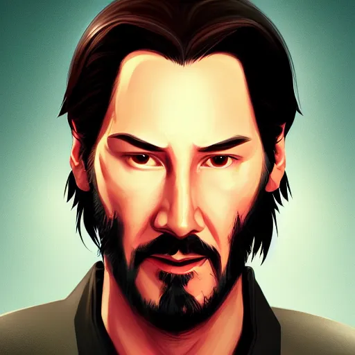 Prompt: Portrait of Keanu Reeves as a samurai, mattepainting concept Blizzard pixar maya engine on stylized background splash comics global illumination lighting artstation lois van baarle, ilya kuvshinov, rossdraws