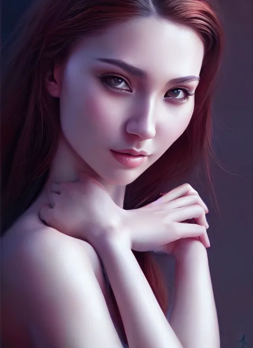 Image similar to photo of a gorgeous young woman in the style of stefan kostic, realistic, sharp focus, 8k high definition, insanely detailed, intricate, elegant, art by stanley lau and artgerm