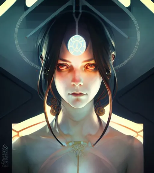 Image similar to symmetry ( naru from prey ) ultra detailed, intricate, dynamic lighting, digital art, anime, digital painting, art station, wlop, sharp focus, illustration, art by artgerm and greg rutkowski and alphonse mucha