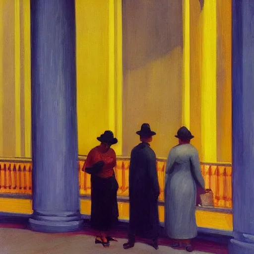 Image similar to rio de janeiro painted by edward hopper, character alone