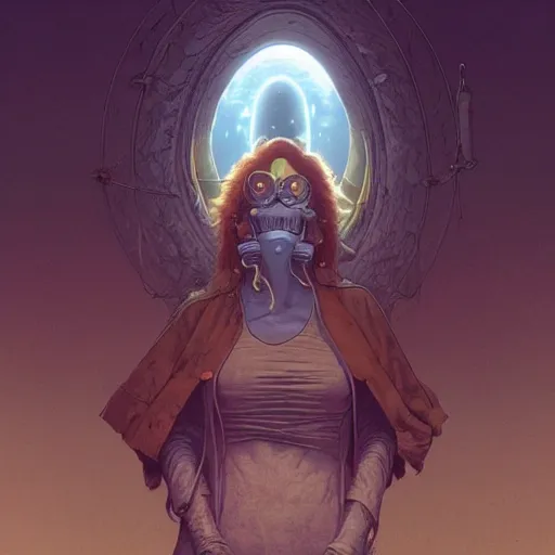 Prompt: eyeless watcher, dutiful return, golden age seraph bunkers, art by Mœbius and Esao Andrews, high detail, cinematic, cgsociety 8k