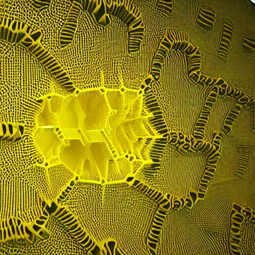 Prompt: slime mold made of cellular automata according to golden ratio pattern floating in space. highly detailed 3 d rendering in octane and vray, beautiful mystical lighting, mist, sigma 2 4 mm