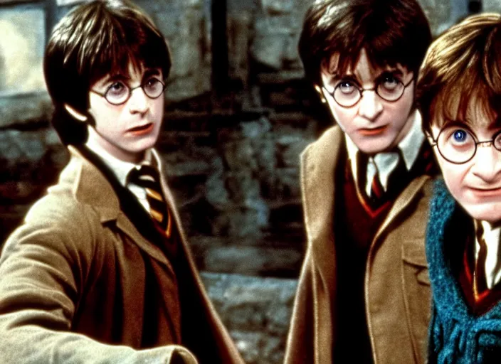 Prompt: film still of Harry potter in 1971