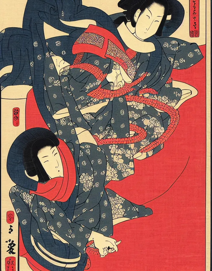 Image similar to ukiyo - e cyberpunk